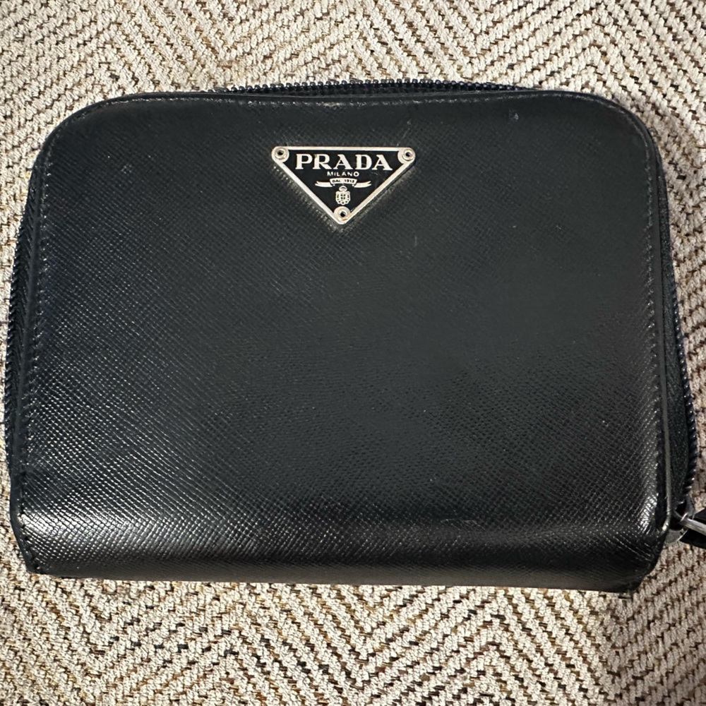 Authentic Prada wallet with zipper